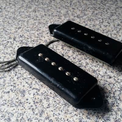 GFS Alnico Vintage Wound Dogear Black P90 Pickups Set image 1