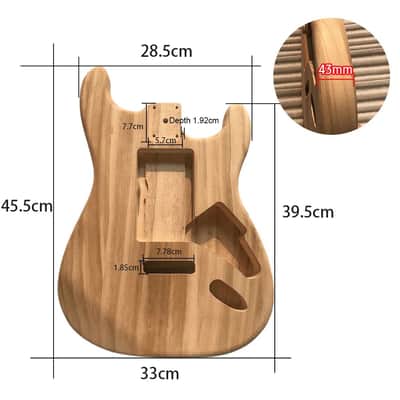 Electric Maple Guitar Barrel Body, Unfinished Electric Guitar Barrel Replacement Polished Wood Type,price include the import duty for US buyer image 2