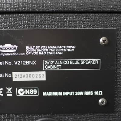 Vox V212BNX 30-Watt 2x12 Alnico Blue Guitar Speaker Cabinet image 5