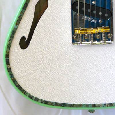 Custom Designed & Crafted - Surf Green Tele Thinline style/African Turquoise Stones - RSG Serial #058 2024 image 6