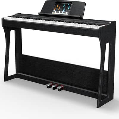 88 Keys Weighted Keyboard Piano, Full Size Hammer Action Piano with Speakers, Wooden Upright Piano, Electronic Piano Keyboard with Furniture Stand Suitable for Beginners image 1