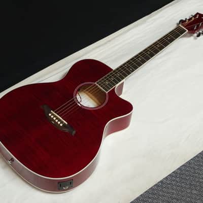 B.C. RICH BC3 acoustic electric GUITAR new Trans Red w/ CASE - Fishman image 3
