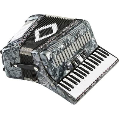 SofiaMari SM 3472 34 Piano 72 Bass Button Accordion Regular Pearl Gray image 2