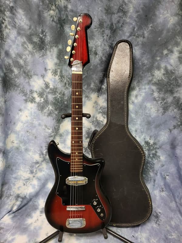 Vintage RARE 1962 Teisco Gen Gakki Audition Gold Foil Pickup Electric Guitar Pro Setup New Strings Original Soft Shell Case 1962 image 1