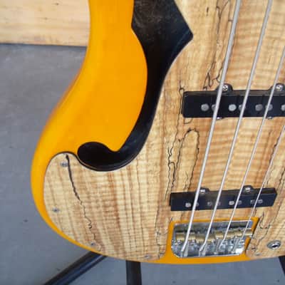 Italia Imola Bass Guitar Amber w/ Burl Pick guard image 7