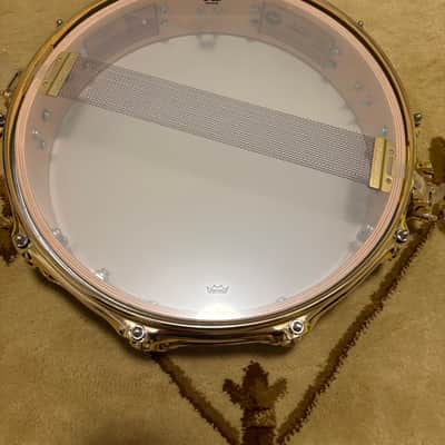 DW Pi snare broken glass finish with gold hardware image 5