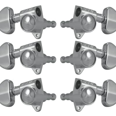 Grover 102C Original Rotomatics with Round Button - Guitar Machine Heads, 3 + 3 - Chrome image 1