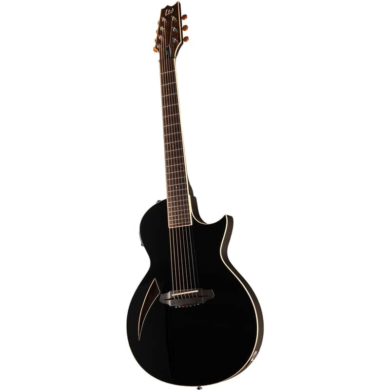 ESP LTD TL7 Thinline Acoustic Electric Guitar - Black image 1