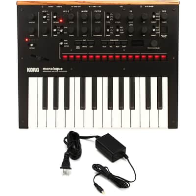 Korg monologue Analog Synthesizer with 9V Power Supply - Black
