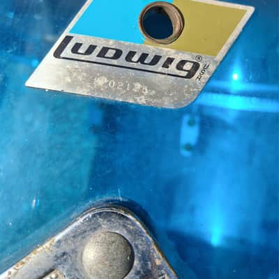 Ludwig  Vistalite 4 Piece Drum Kit Acrylic Shell Pack 1970 - Blue image 6