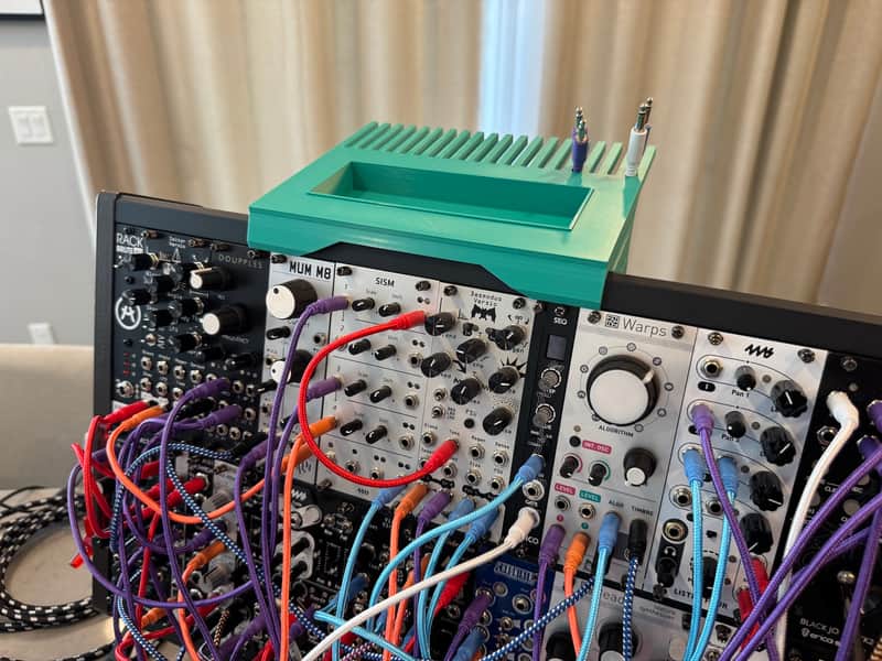 Eurorack Cable Holder w/Bin for Arturia RackBrute 3U / 6U case V2 (squid green) image 1