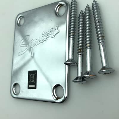 Fender Squier Neck Plate w/Hardware - Chrome image 2