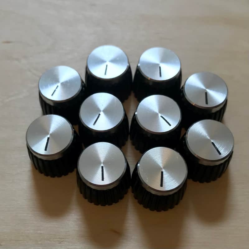Set of 10x Silver Marshall Reproduction amplifier control knobs Valvestate JCM900 / JCM2000 image 1