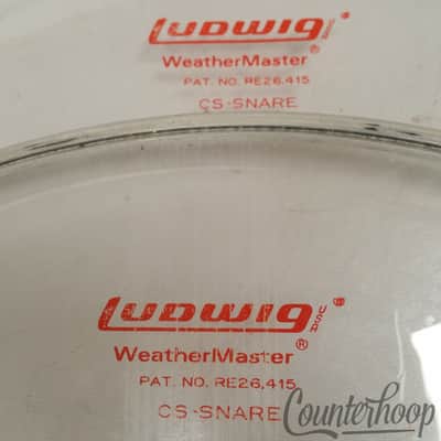 *Ludwig 2x 16" CS-Snare Drum Resonant Heads 70s Vintage Clear WeatherMaster USA* image 2