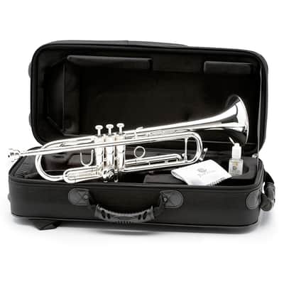 Jupiter JTR1100S Performance Series Bb Trumpet with Reverse Leadpipe Regular Silver plated Yellow Brass Bell image 4