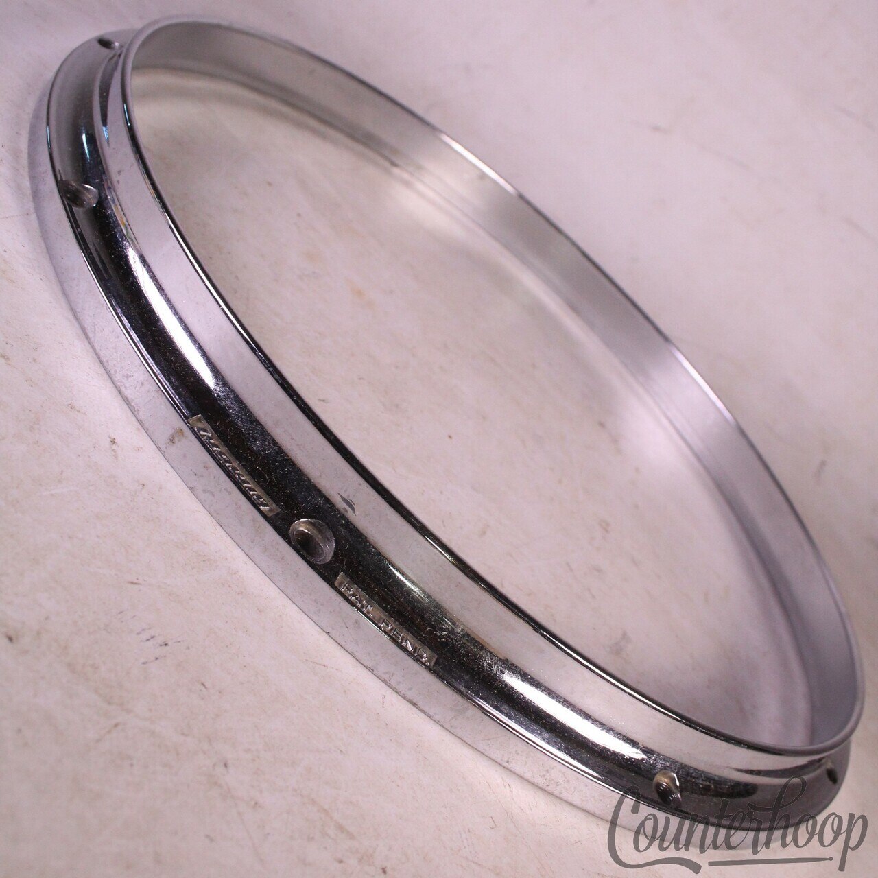 Ludwig 14"Twin-Channel 3lb Die-Cast Rim/Hoop 10-Lug Snare Drum Batter Vintage80s — main photograph