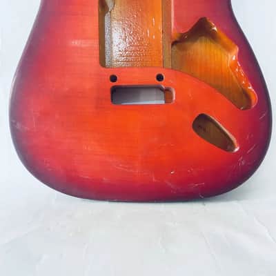 Tiger Maple Top Custom Red Burst Stratocaster Strat Style Guitar Body image 3