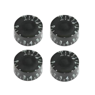 OEM 4 PCS/ Set Round Guitar Knobs Volume Tone Control Knobs Rotary Knobs for Epiphone Style Electric Guitar Parts Replacement (Black) 2023 image 2