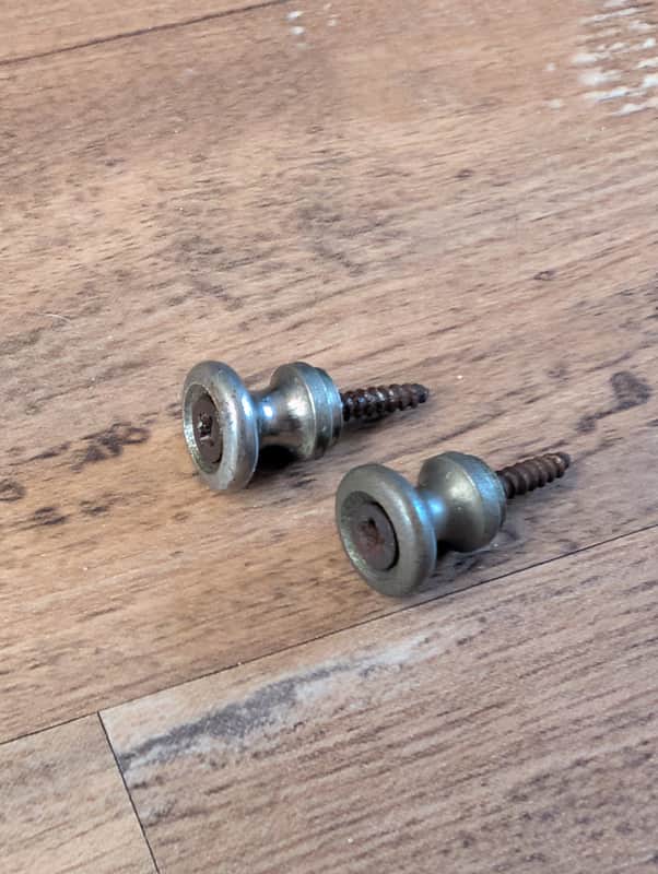 Guild Strap Buttons With Screws Vintage 1960s-1970s Nickel Original Vintage Parts image 1