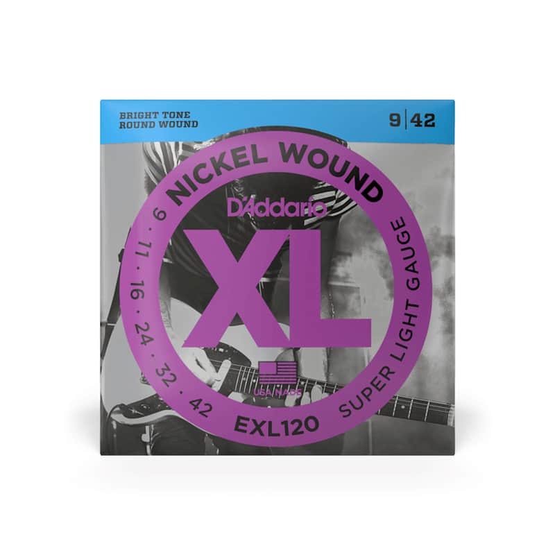 D'Addario EXL120 Super Light Gauge Nickel Wound Strings 9-42 image 1