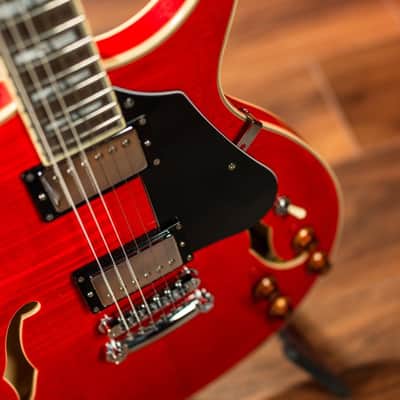 Washburn SH35TR Wing Series Semi Hollow Electric Guitar w/Gigbag, Trans Red image 16