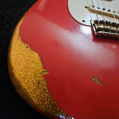 Fender Limited Edition Wildwood 10 Custom Shop 1957 Stratocaster 2017 - Faded Fiesta Red over Gold Sparkle image 6