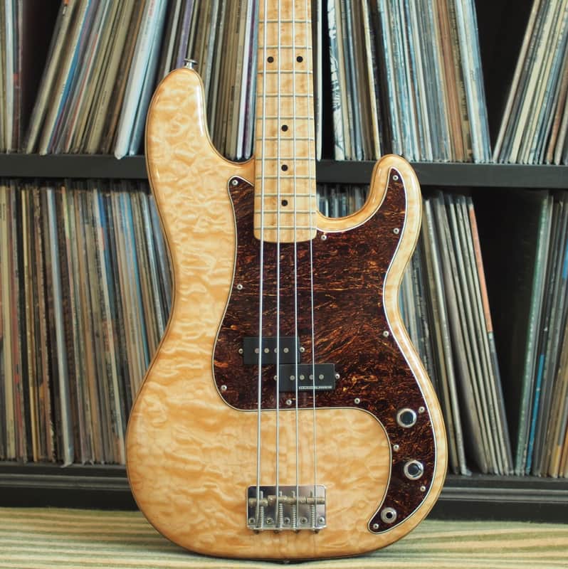 Michael Dolan Custom Precision Bass Natural Quilted Maple Top 34" Scale Beautiful! Video image 1