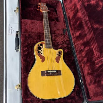 Ovation Tenor Electric / Acoustic Cutaway Ukulele UAE-148 Natural Spruce W/ Premium Hard Case image 5