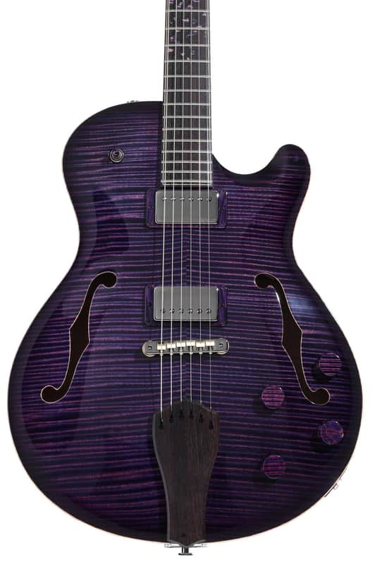 PRS Private Stock #11007 Singlecut Archtop II Hollowbody Guitar - Owls In Flight - Replicant Purple image 1