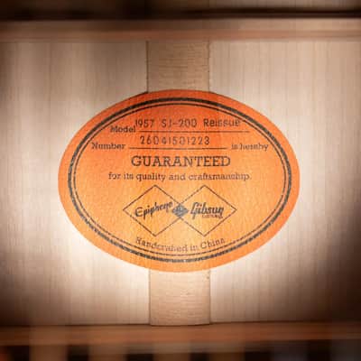 Epiphone 1957 SJ-200 Reissue Acoustic/Electric Guitar - Antique Natural with Hardshell Case imagen 16