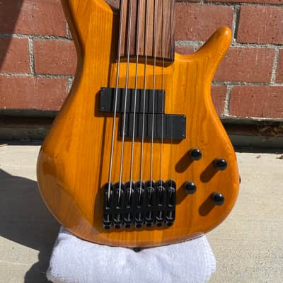 L'Dressy 7-string fretless bass. Mid-2000s - Honey image 4