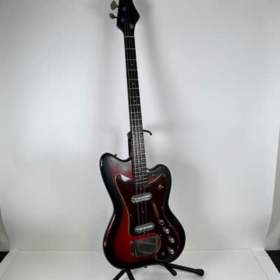 1966 Danelectro / Silvertone USA 1443 Vintage Long Scale Electric Bass Guitar Sunburst