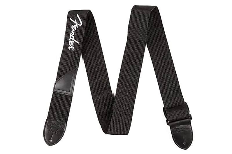Fender 2" Black Poly Strap with White Logo 2016 image 3