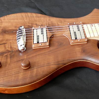 Thomas Cherry Guitar Used Custom Boutique "Jaeloe" style electric guitar. One of a kind. 2025 - Natural bare wood open grained oil finish image 2