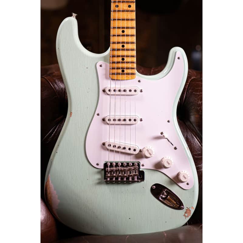 Fender Custom Shop LTD Fat 1954 Stratocaster Relic MN Faded Aged Surf Green image 1
