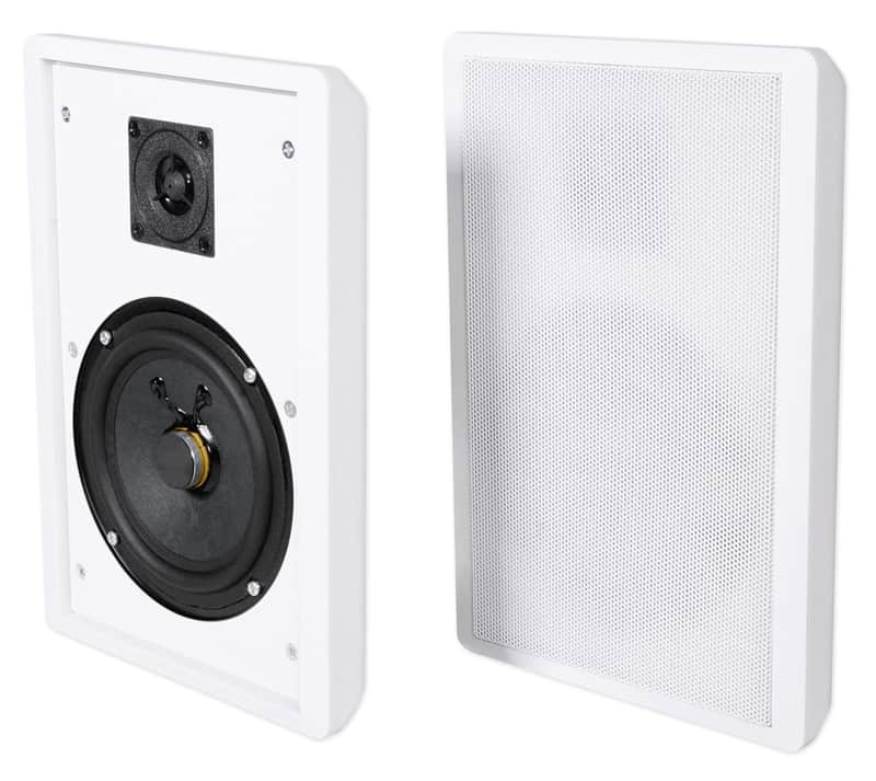 2 Rockville RockSlim White Home Theater 5.25" 240w Easy Wall Mount Slim Speakers image 1