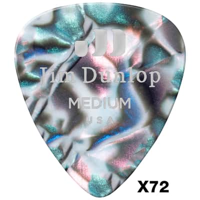483R14MD Genuine Celluloid Classic Abalone Medium x72 Dunlop image 1
