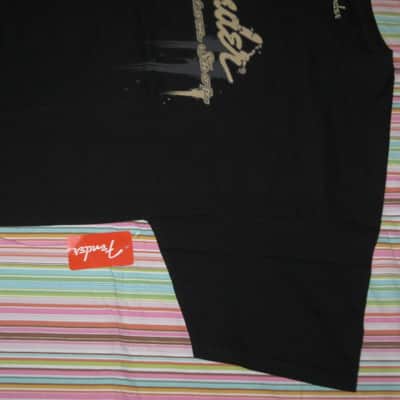new with Fender paper hang tag A+ shape genuine Fender Custom Shop "Taking Over Me" Size XX-Large (XXL) short sleeve T-Shirt, 100% Cotton -- Black Shirt with Distressed Tan, Gray, & Black Graphic -- Fender P.N (part #): 9101020806 image 12