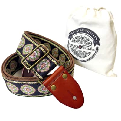 Walker & Williams H-46 Vintage Series Plush Back, Black Lotus Woven Strap w/Chestnut Ends image 9