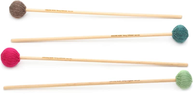 Encore Mallets GRADB Nancy Zeltsman Signature Marimba Mallets - Graduated Set  Birch (5-pack) Bundle image 1