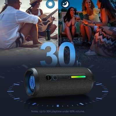 24W Portable Bluetooth Speaker, IPX7 Waterproof Stereo Wireless Speaker with LED Lights for Outdoor, Beach, Camping & Party Use image 7