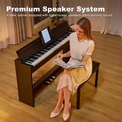 88-Key Fully Weighted Digital Piano w/ Hammer Action Bluetooth MIDI & 3 Pedals image 8