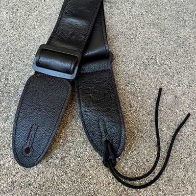 Genuine Fender Custom Shop / American Deluxe 2" Leather Guitar / Bass Strap New Black Case Candy image 1