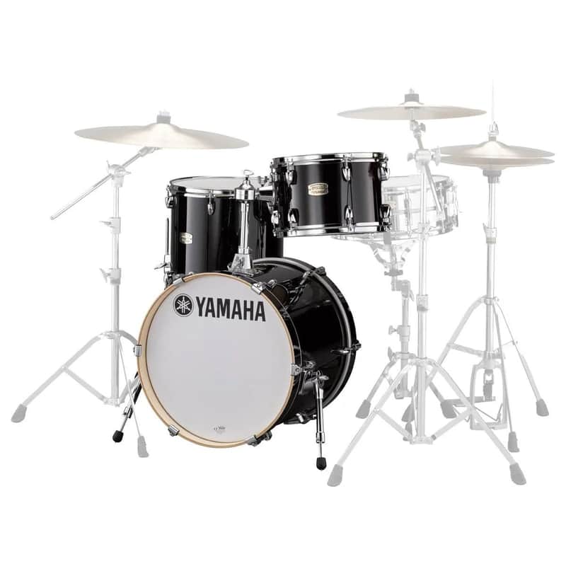 Yamaha SBP8F3RB Stage Custom Birch 3pc Drum Set Raven Black image 1