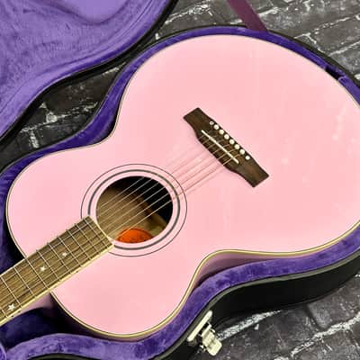 Epiphone J-180 LS Jumbo Ac/El Inspred by Gibson Pink w/Case Auth Dlr #266 image 8