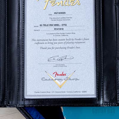 2025 Fender Custom Shop 1963 Telecaster Heavy Relic Ocean Turquoise w/ Case, CoA image 13