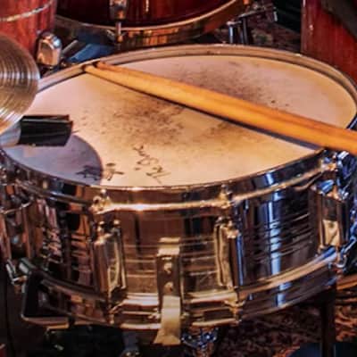 Vintage 1970s Pearl Model B4514 Chrome Over Brass Snare Drum (Stewart Copeland) 5 x 14 image 8