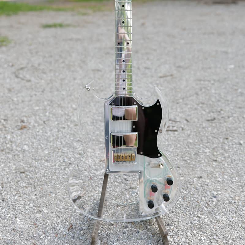 Electrical Guitar Company DS Ghost with Humbuckers NOS 2020s Polished aluminum neck and polished acrylic body