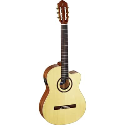 Ortega Performer Series Solid Top Slim Neck Acoustic-Electric Nylon Classical Guitar w/ Bag image 1
