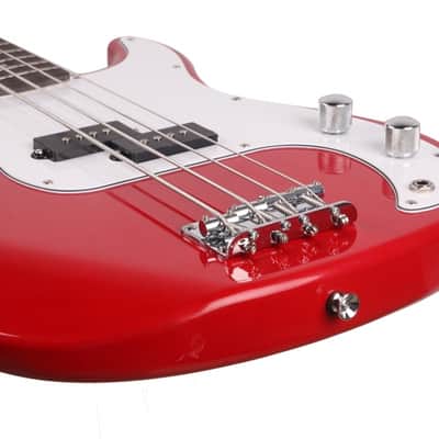 Glarry GP Electric Bass Guitar Red w/ 20W Amplifier image 5